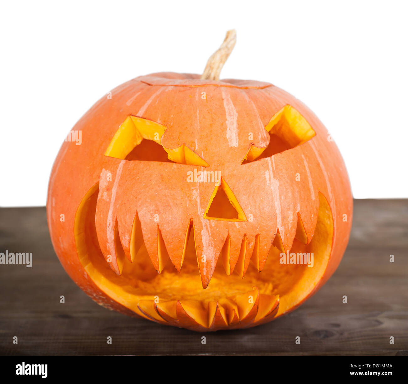 Halloween pumpkin closeup on white background Stock Photo - Alamy