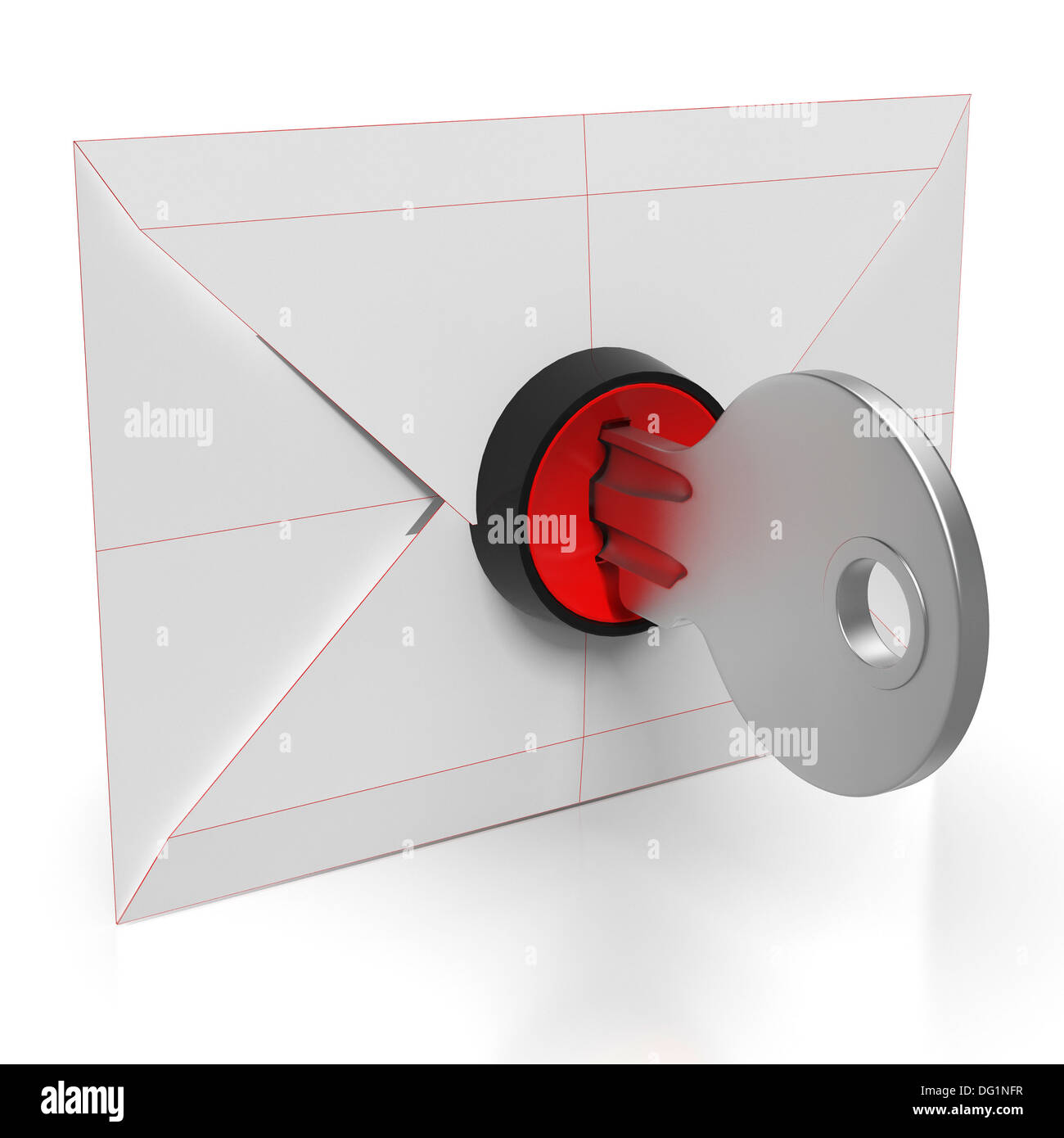 Envelope And Key Showing Safe And Secure Email Stock Photo - Alamy