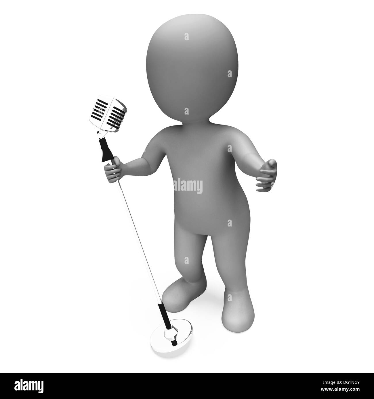 Singer with mic Black and White Stock Photos & Images - Alamy