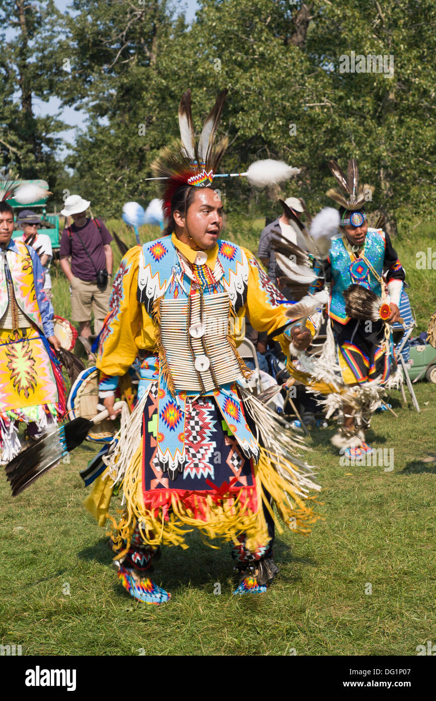 Native American in traditional costume at a powwow in Alberta, Canada Stock  Photo - Alamy