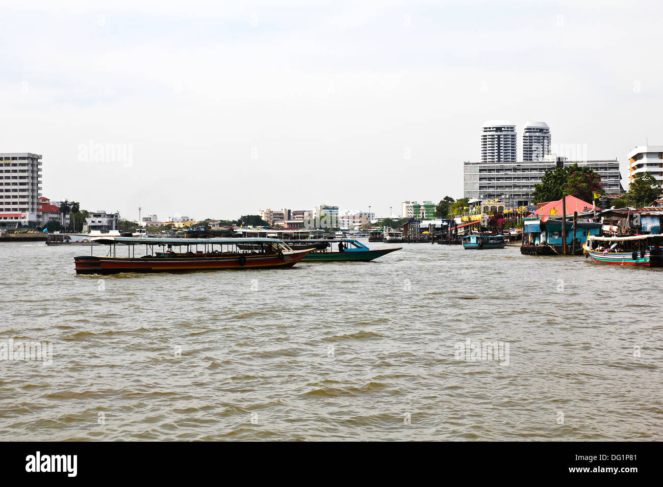 Boat on Chao Phraya river ,Bangkok,Thailand Stock Photo