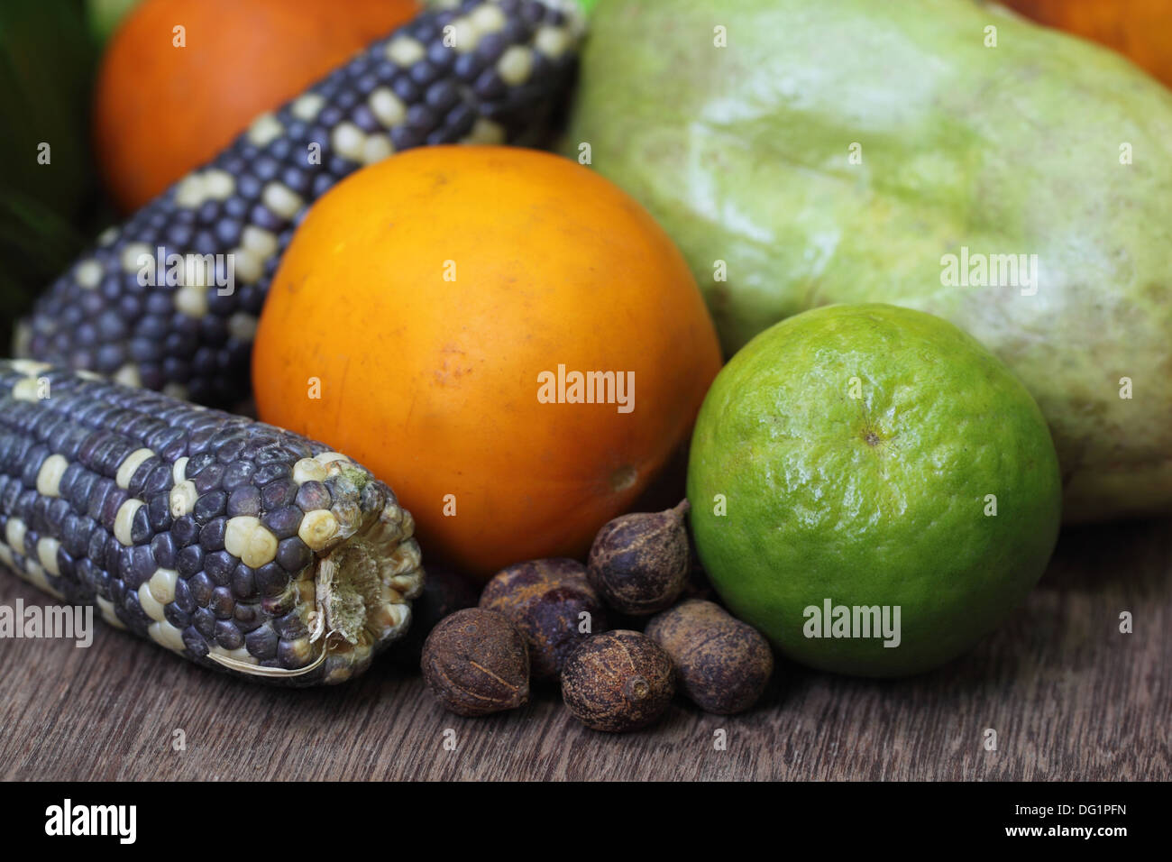 Fruits and Vegetables of Jhum Cultivation in the Hill Tracts of Bangladesh Stock Photo