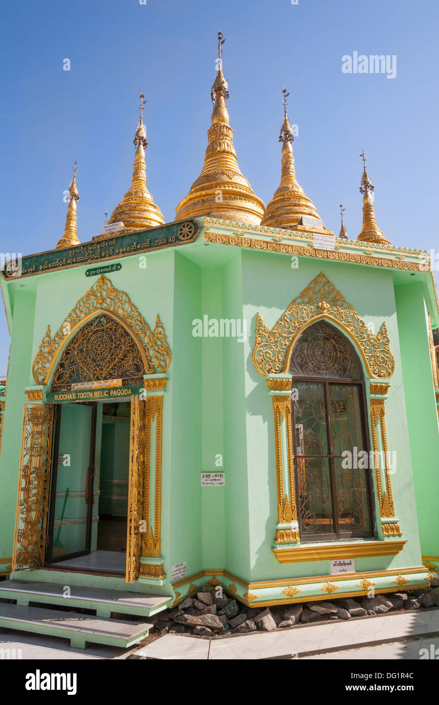 Tooth Relic Pagoda at Botataung Pagoda, Buddha’s First Sacred Hair Relic Pagoda, Yangon, (Rangoon), Myanmar, (Burma) Stock Photo