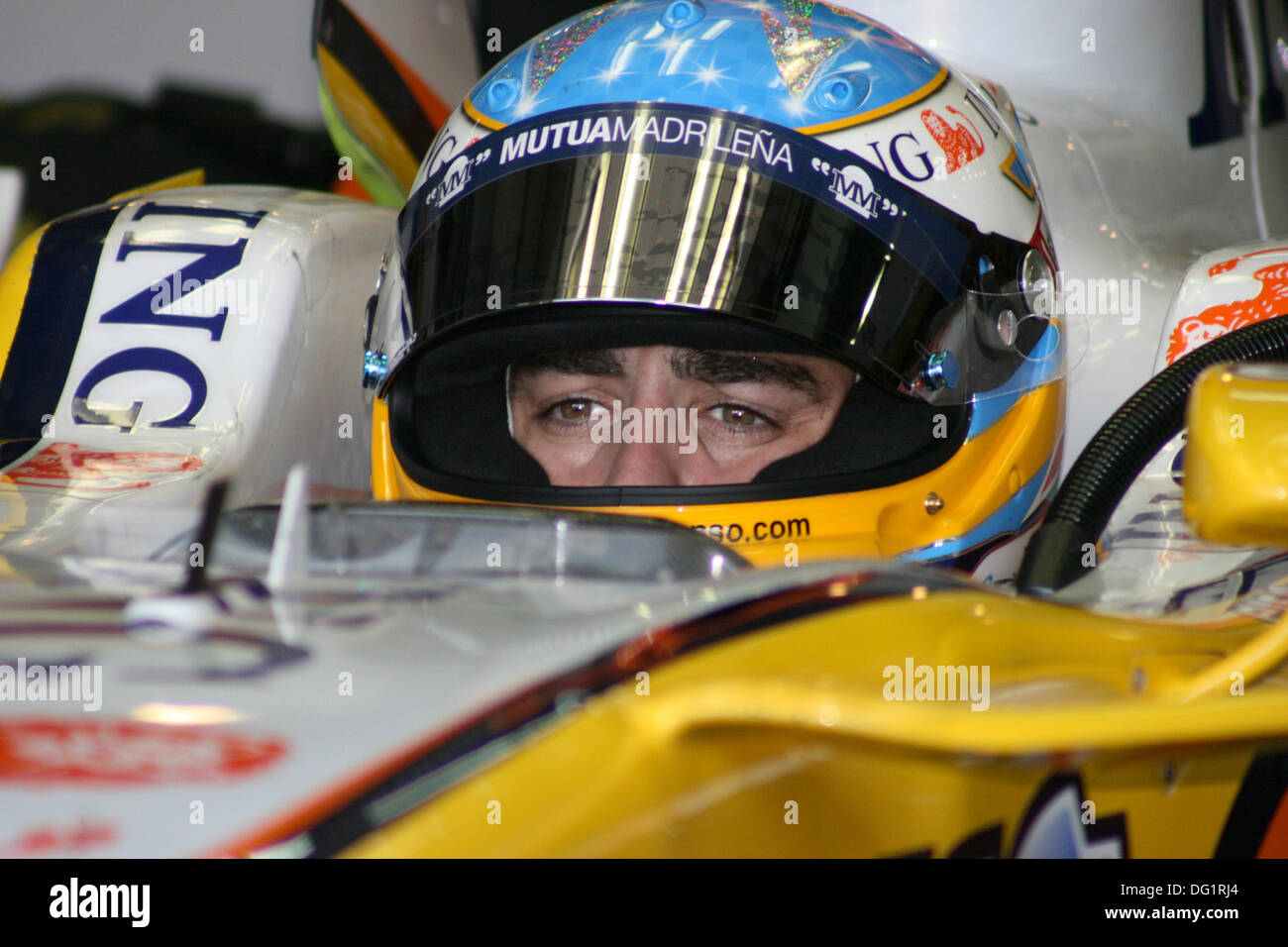 Fernando Alonso ( Renault ) during formula 1 testing on Stock Photo - Alamy