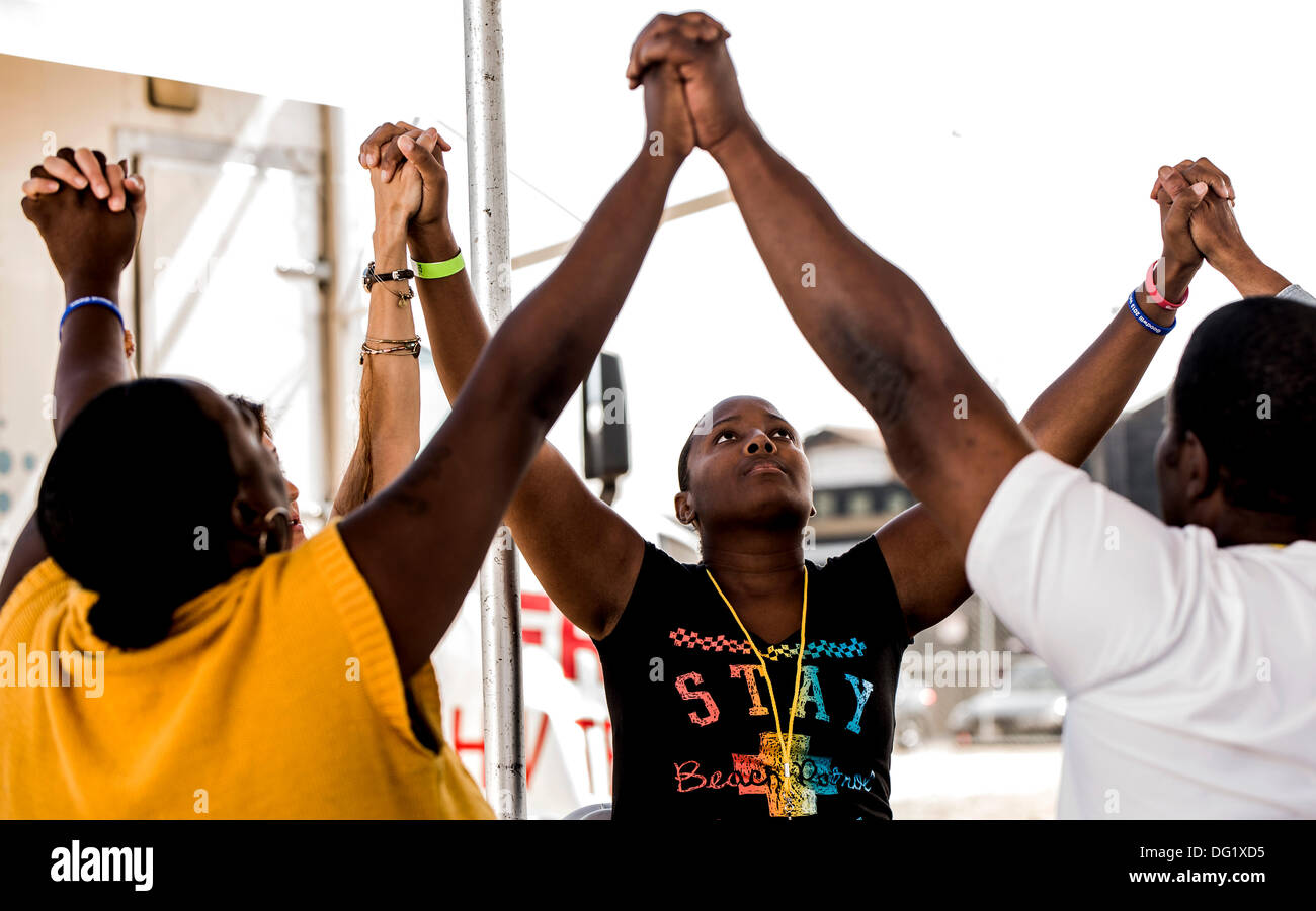 Los Angeles, CA, USA. 11th Oct, 2013. Relaxation breathing and yoga is