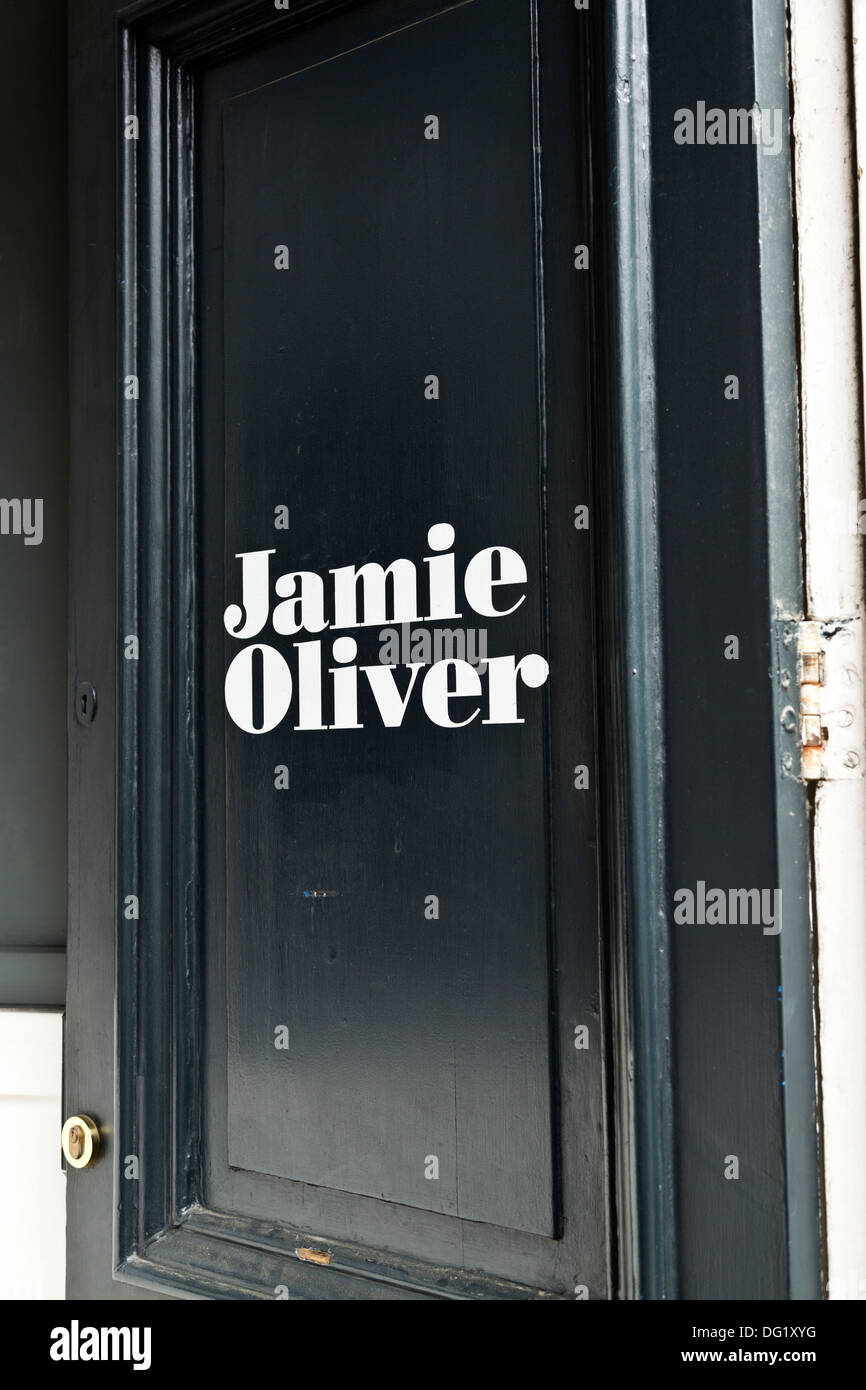 Front door of Jamie Oliver Jamie's Italian restaurant, Cambridge, England Stock Photo