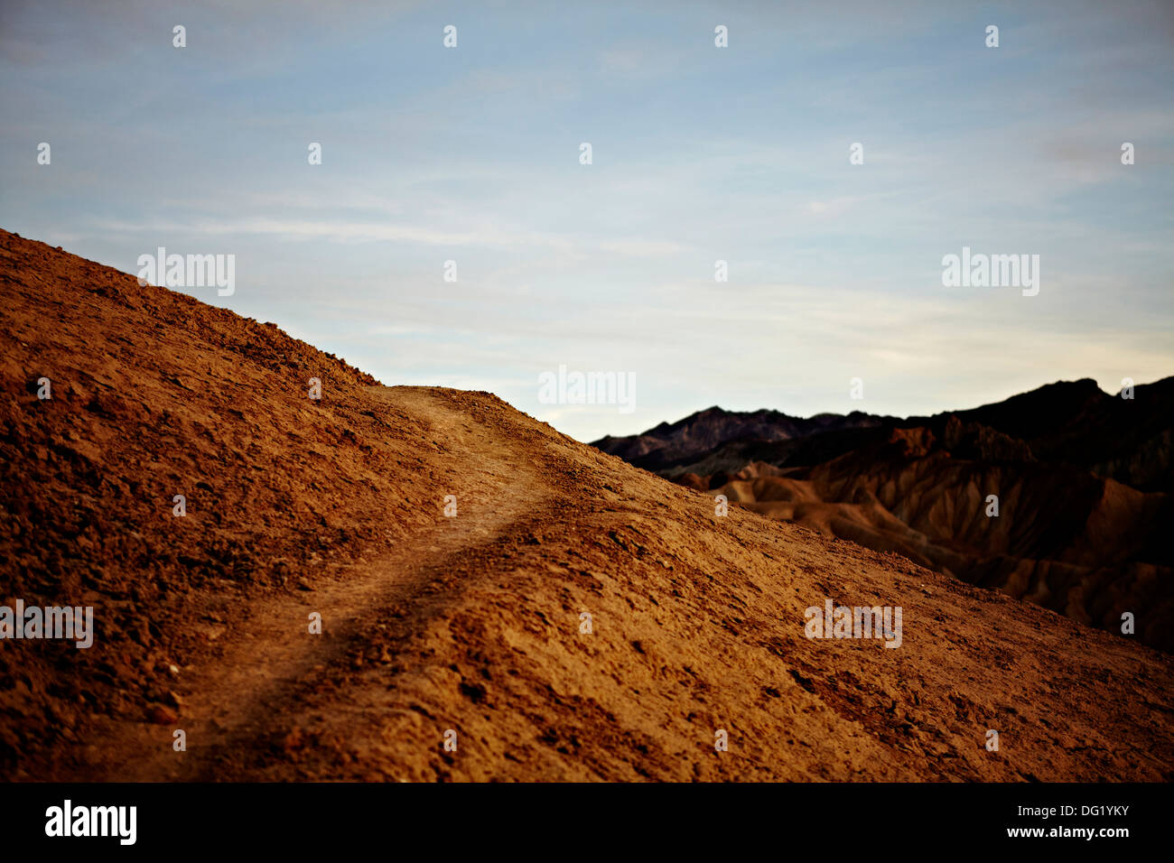 Path on Desert Mountain, Zabriskie, Point, Death Valley National Park, California, USA Stock Photo