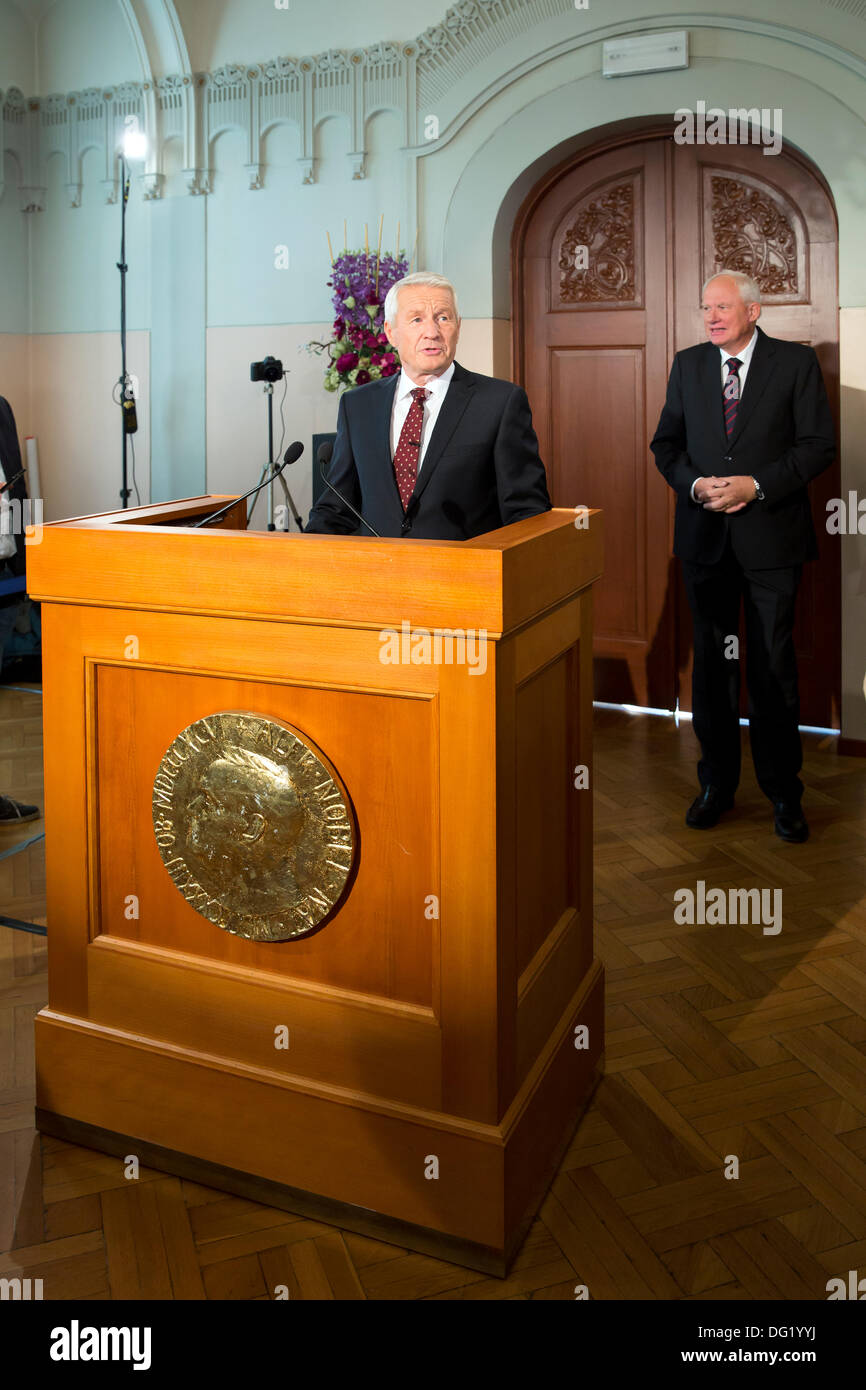 Oslo, Norway. 11th Oct, 2013. Thorbjørn Jagland, chairman of the ...