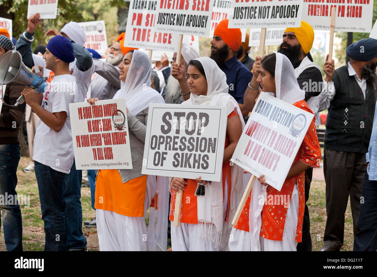 Sikhs For Justice protest against genocide in India - Washington, DC USA Stock Photo