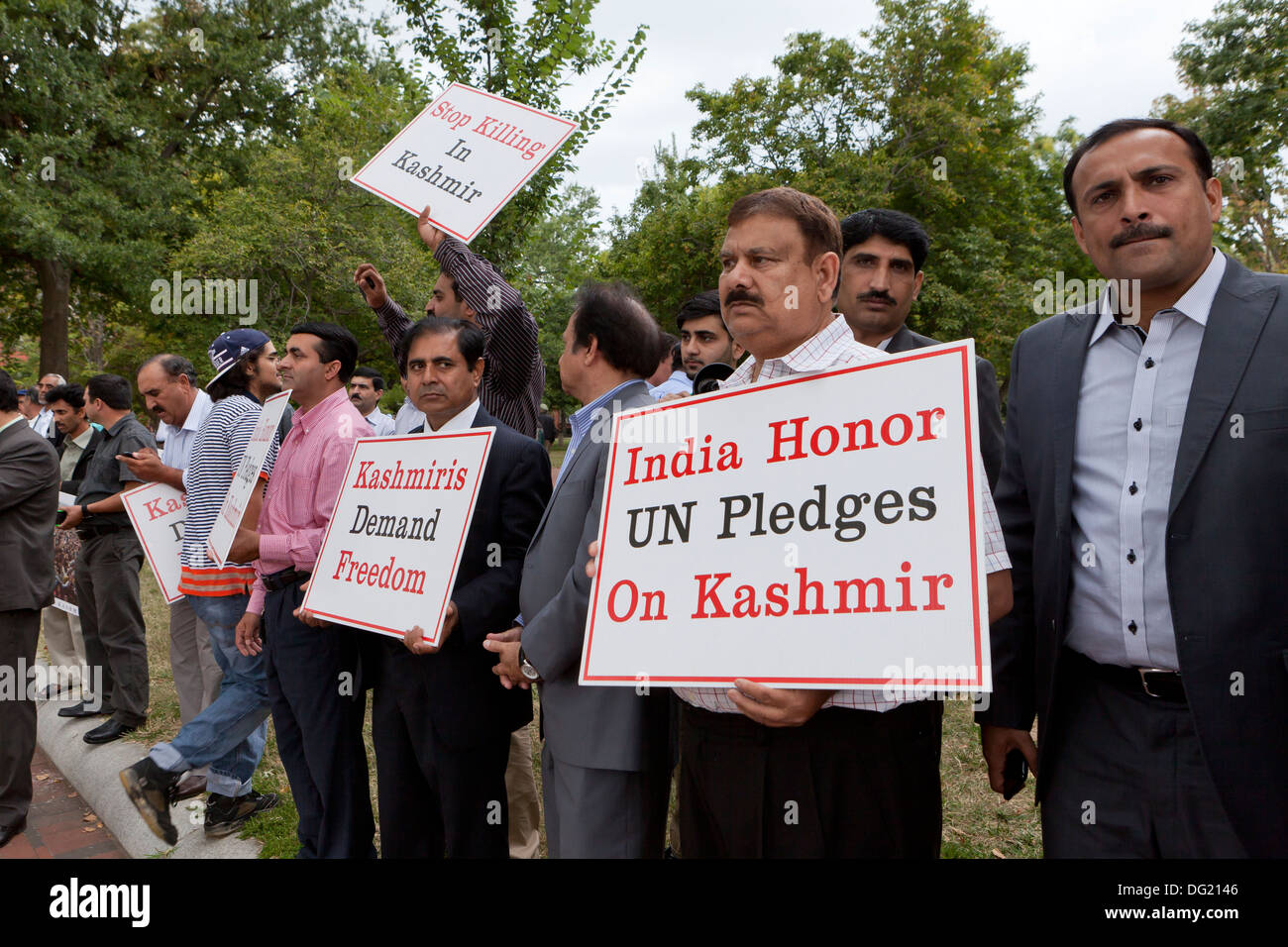 Kashmiri-Americans protest against Indian government - Washington, DC USA Stock Photo