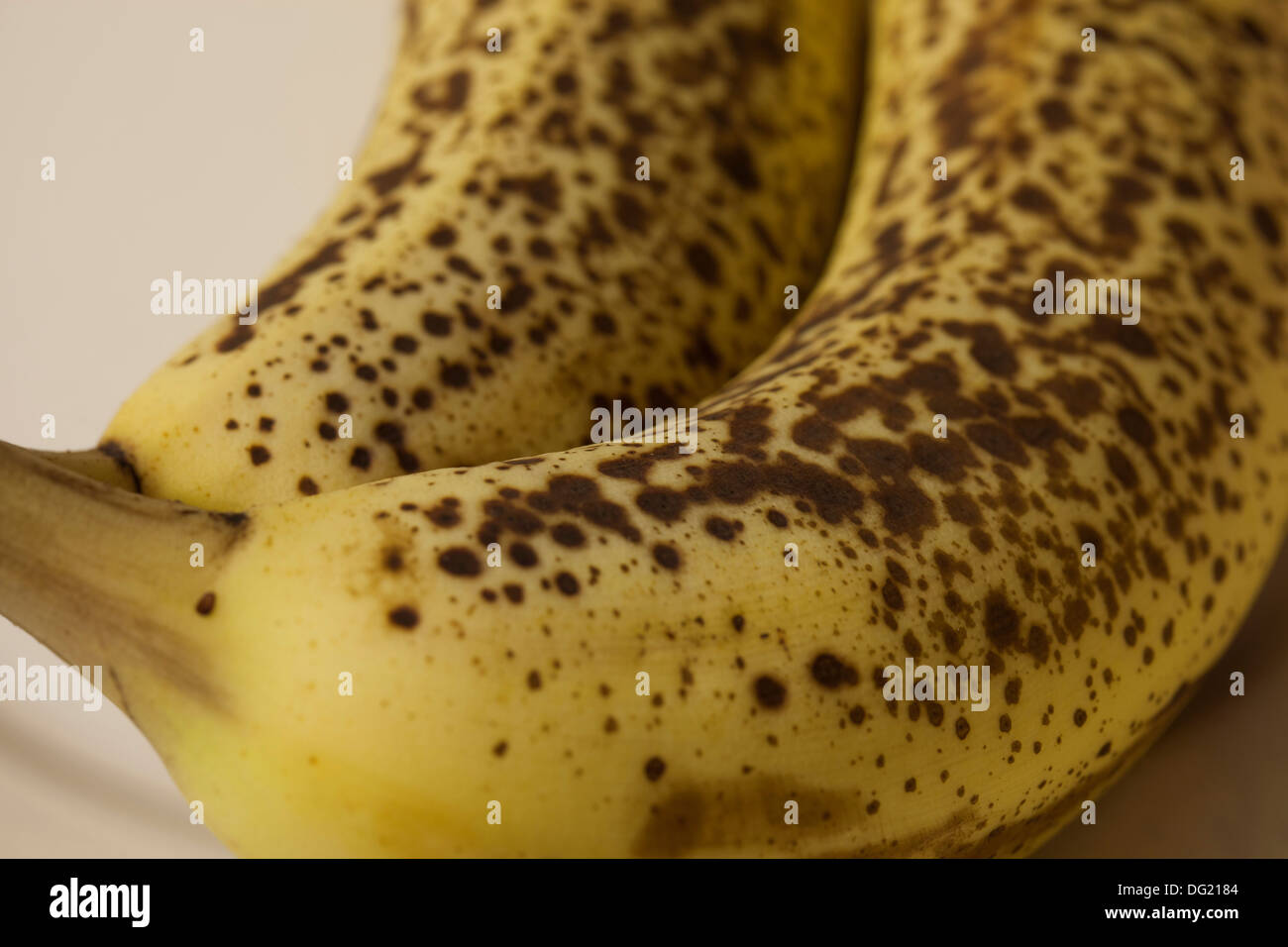 Closeup of overripe bananas  (brown spots) Stock Photo