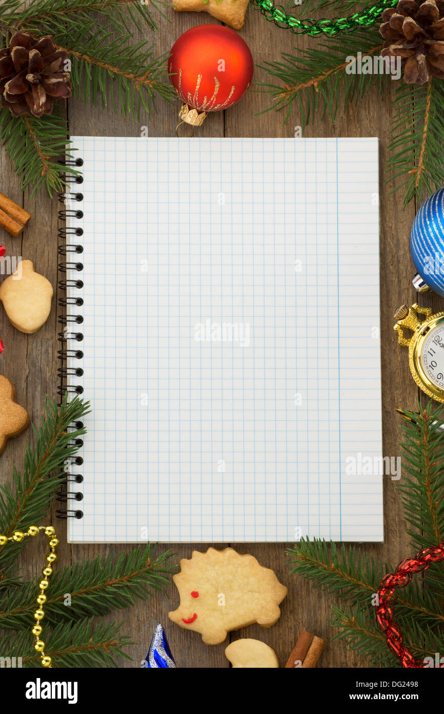 christmas decoration on wood background Stock Photo