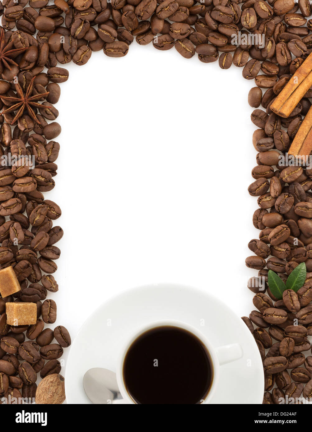 cup of coffee and beans isolated on white background Stock Photo - Alamy