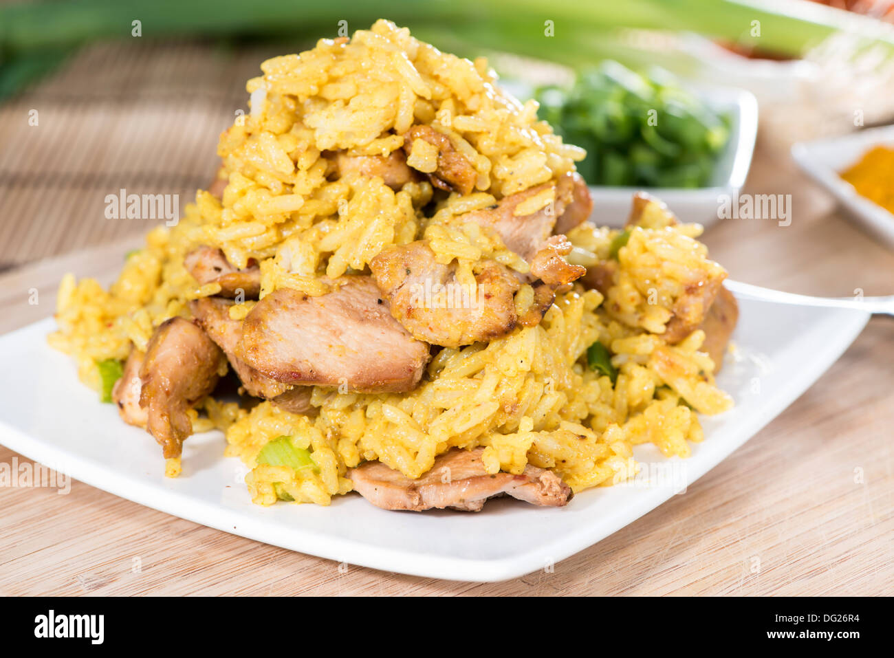 Fresh made Curry Rice with Chicken meat Stock Photo