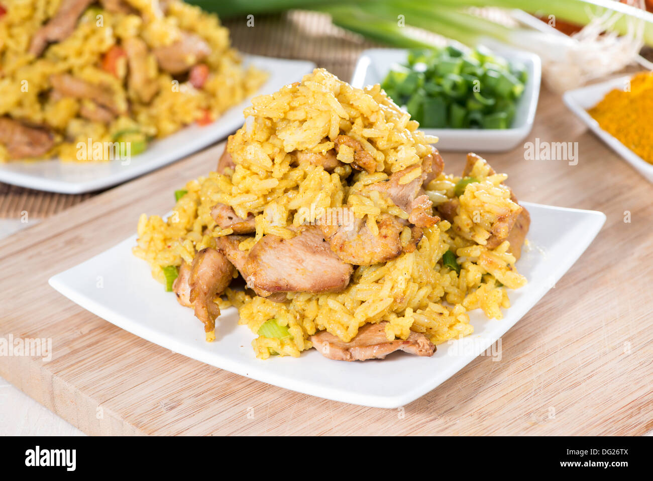 Fresh made Curry Rice with Chicken meat Stock Photo