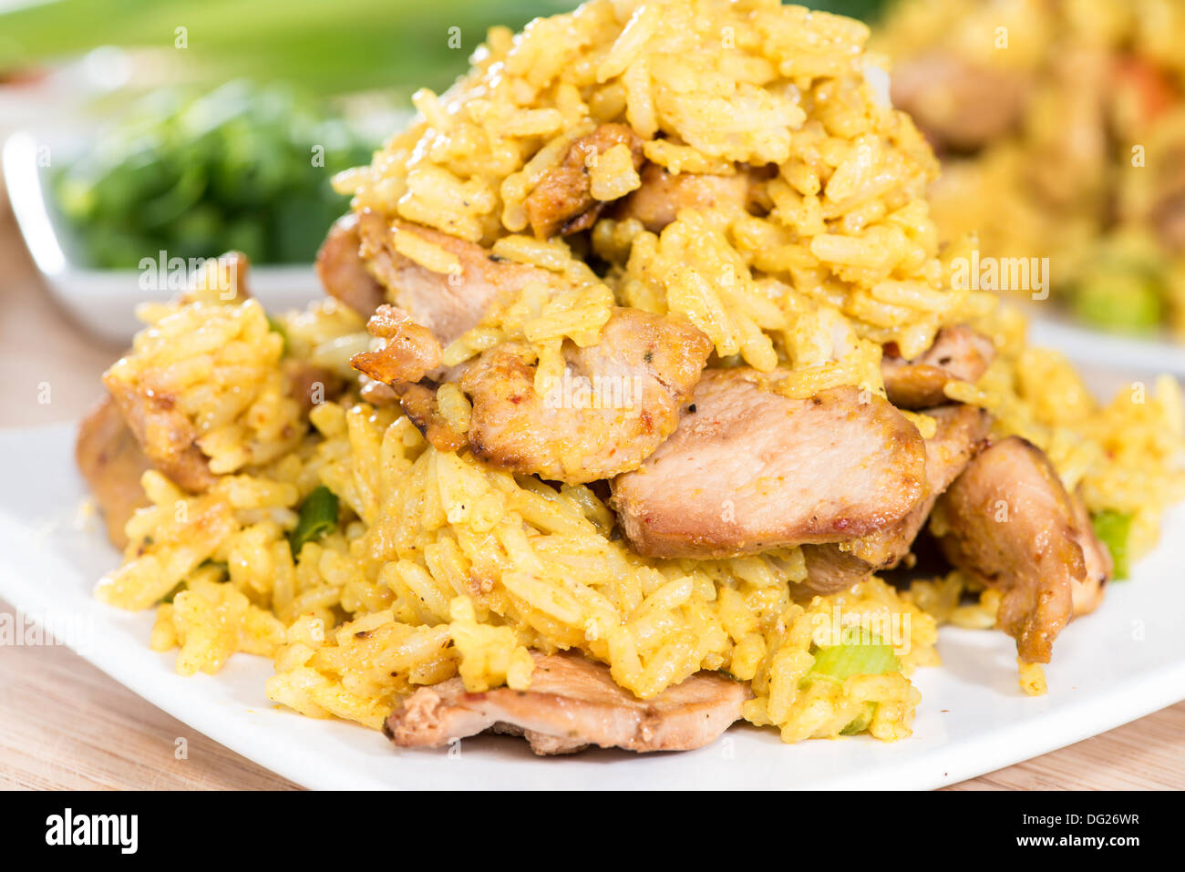 Close-Up shot of Curry Rice with Chicken Stock Photo