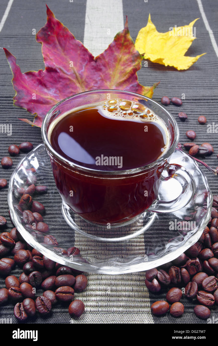 Autumn leaves with cup of coffee hi-res stock photography and images ...