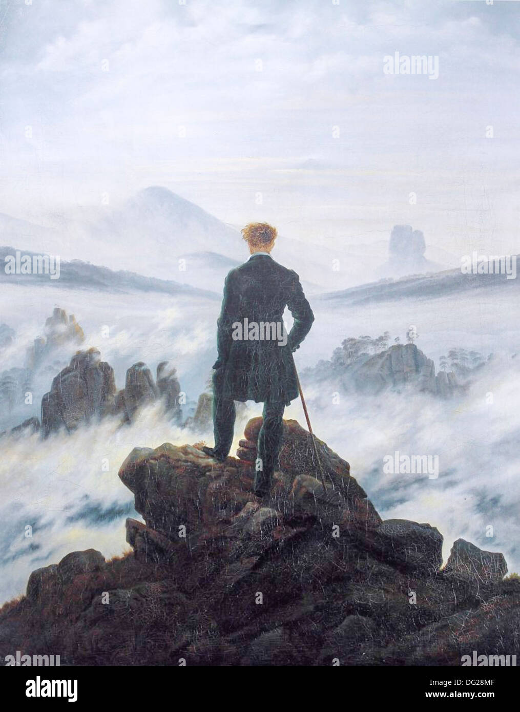 Wanderer Above the Sea of Fog by Caspar David Friedrich 1818 Stock Photo