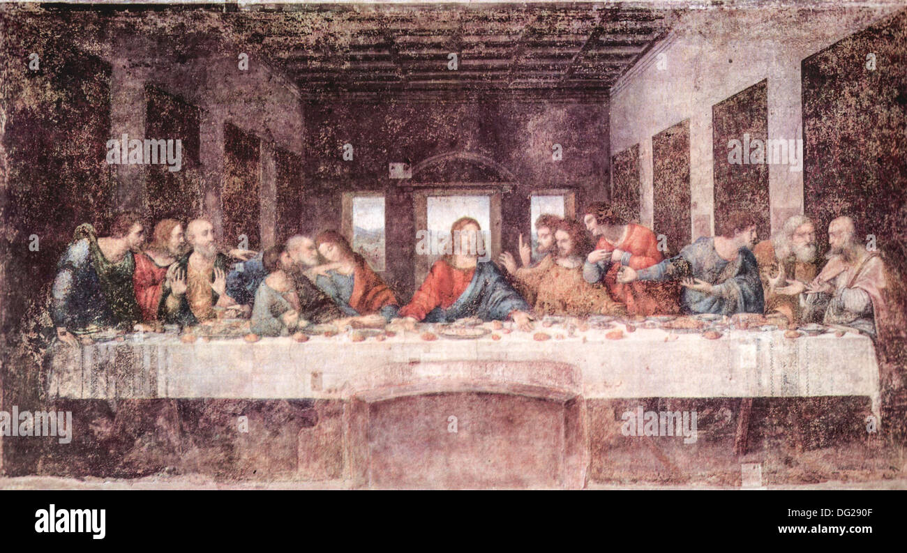 The Last Supper by  Leonardo da Vinci 1494–1498 Stock Photo