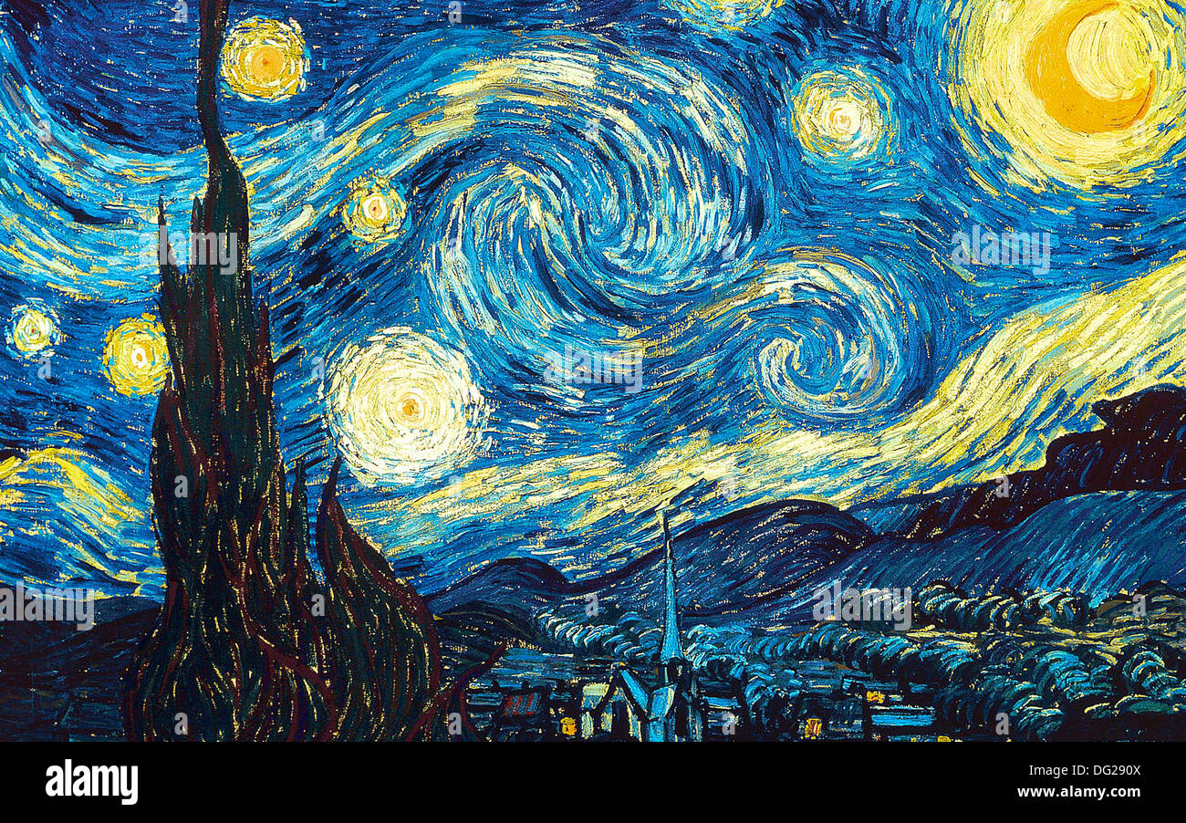 The Starry Night by Vincent van Gogh 1889 Stock Photo