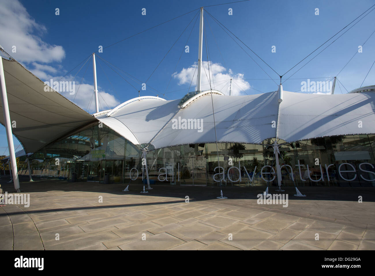 City of Edinburgh, Scotland. Entrance to the Our Dynamic Earth Science Centre and conference venue at Holyrood. Stock Photo