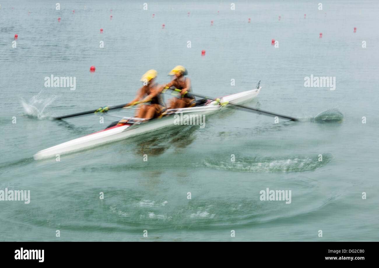 Royal Canadian Henley Regatta, two woman rowers Stock Photo