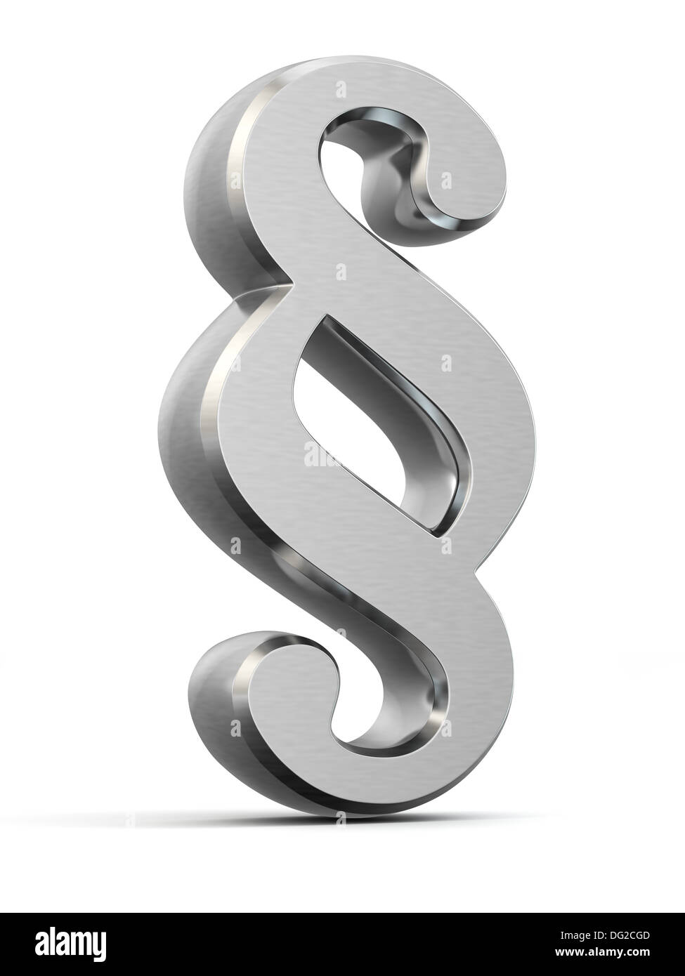 Paragraph sign symbol on white isolated background. 3d Stock Photo