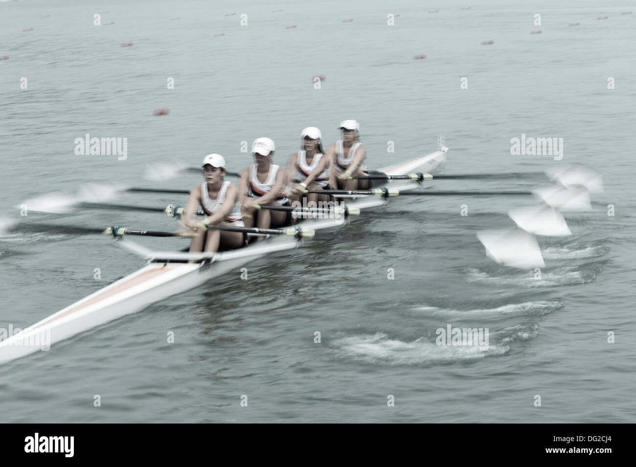 Royal Canadian Henley Regatta, women rowers in competition Stock Photo