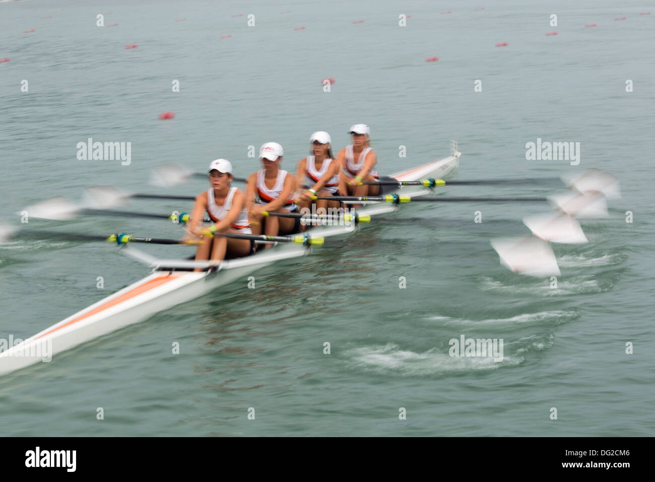 Royal Canadian Henley Regatta, women rowers in competition Stock Photo