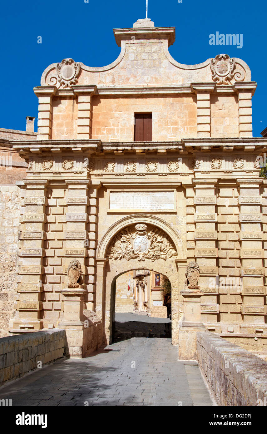 Main gate Mdina Malta Stock Photo - Alamy