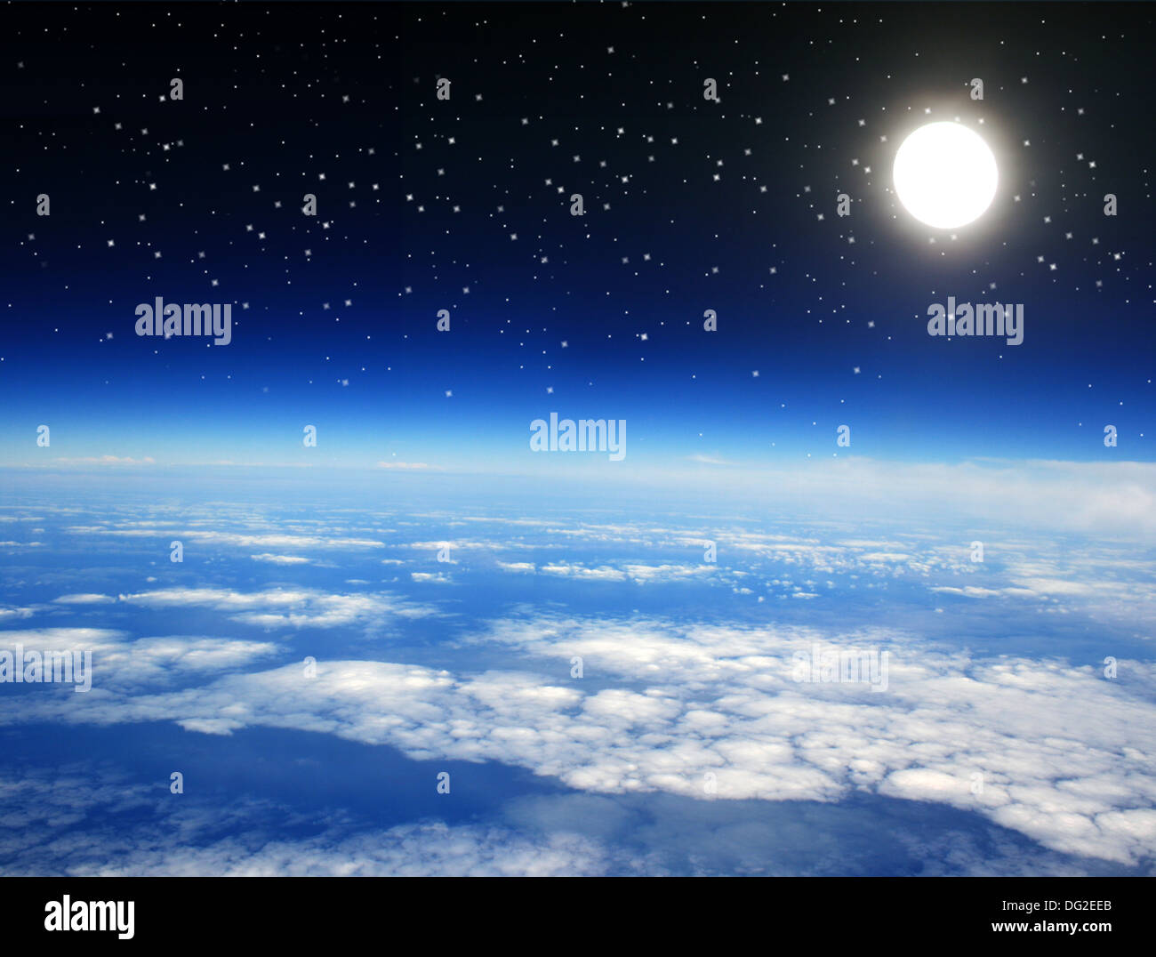Earth with sun Stock Photo