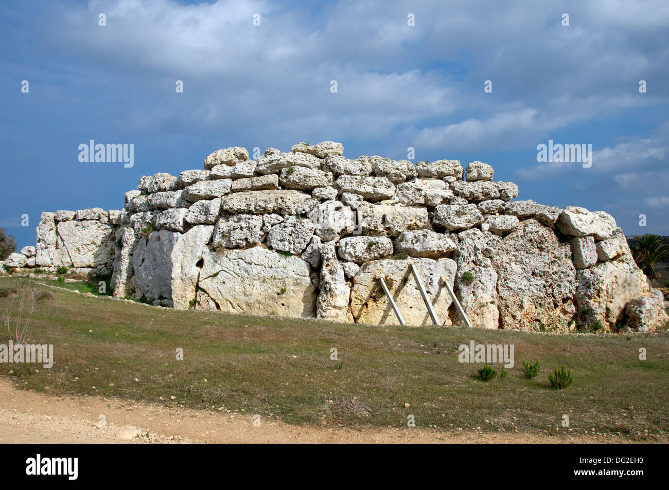 Outer wall Ggantija Temples Gozo Malta Stock Photo