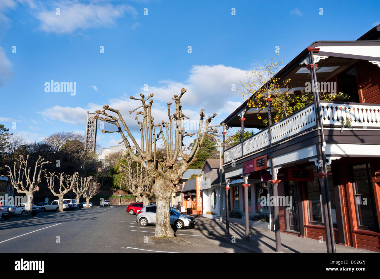 Nile Street West, Nelson, South Island, New Zealand. A heritage area of the old city. Stock Photo