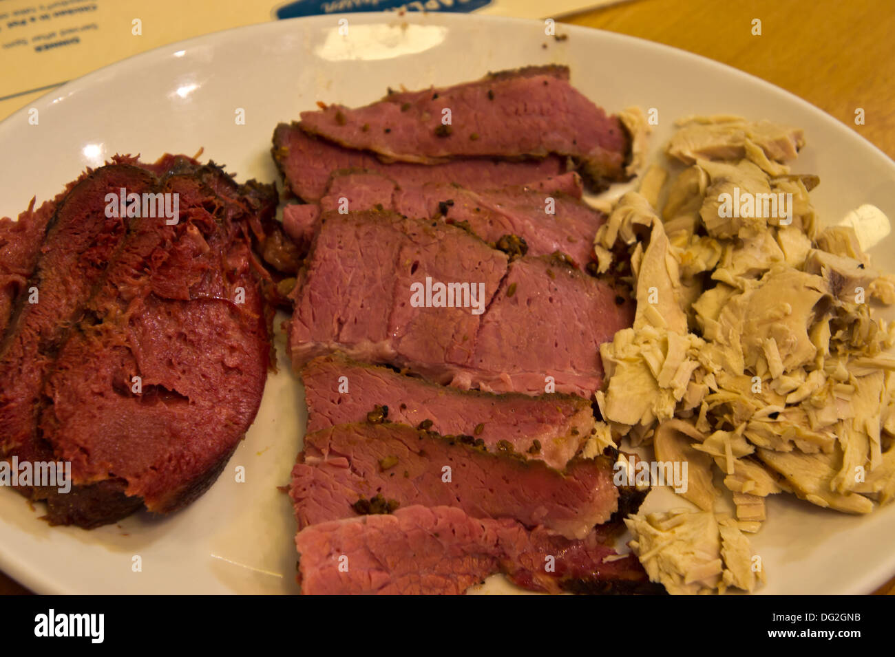 deli food pastrami and corned beef Stock Photo Alamy
