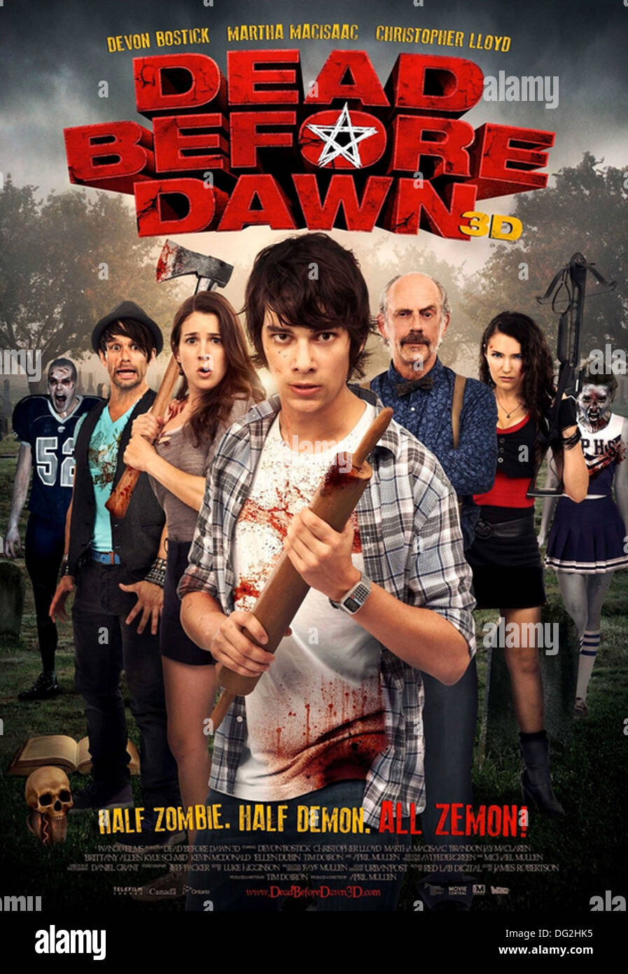 DEAD BEFORE DAWN  3D  Poster for 2012 Wango Films production with Devon Bostick at front Stock Photo