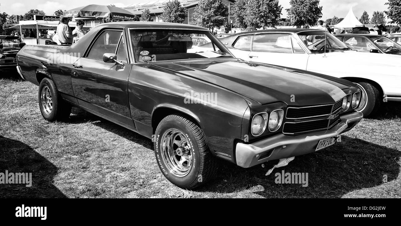 Car Chevrolet El Camino (black and white) Stock Photo