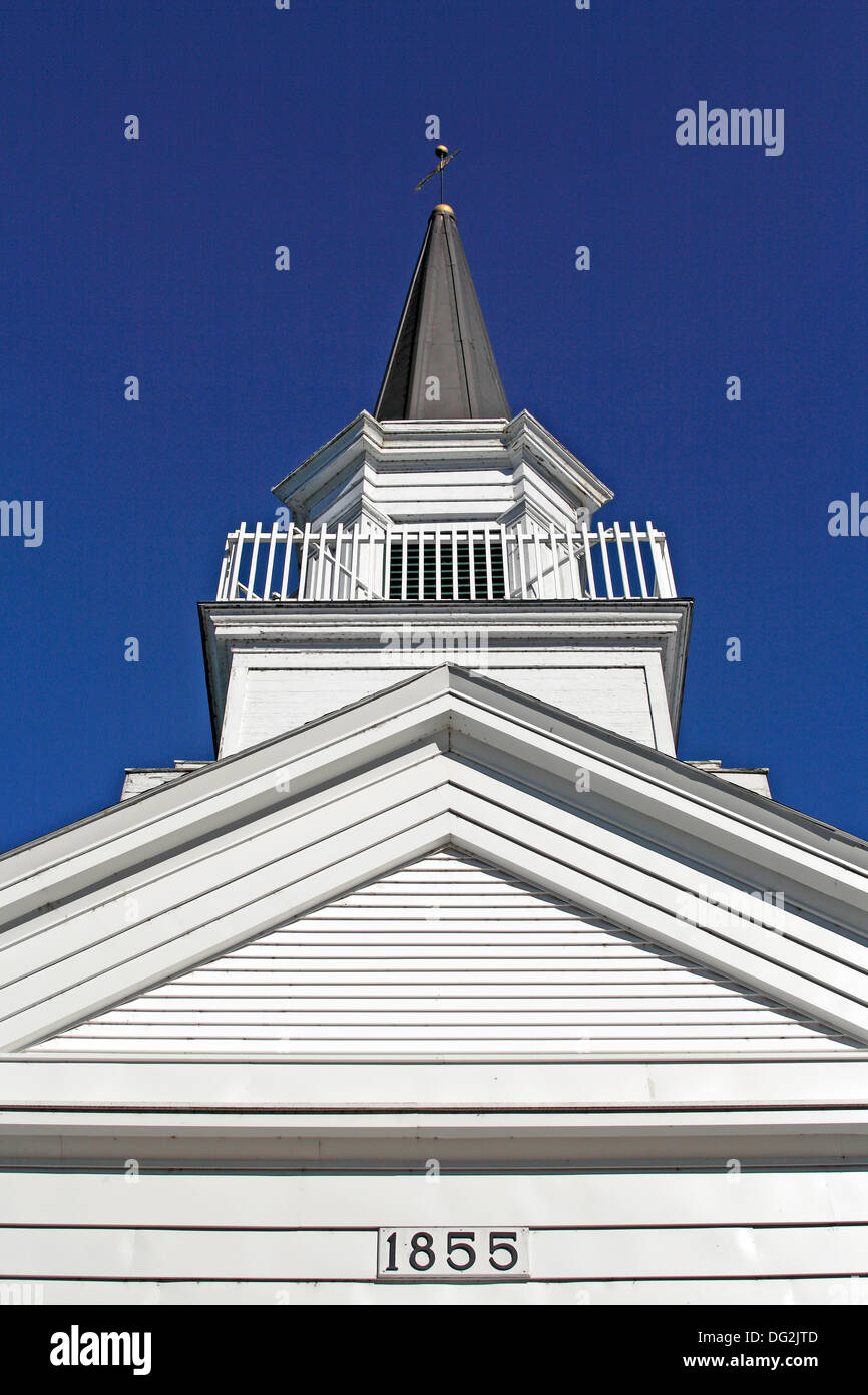 Congregational Church steeple West Brookksville Maine Coast New England USA Stock Photo