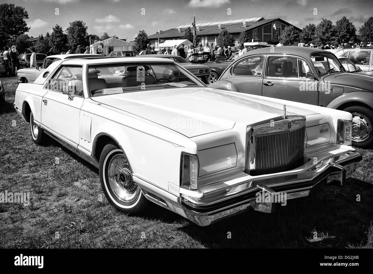 Personal luxury car Lincoln Continental Mark V (black and white) Stock Photo