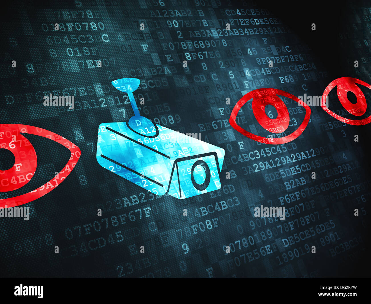 Privacy finance concept: Camera And Eye on digital background Stock ...