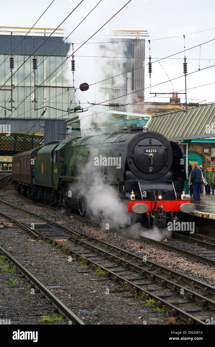 Steam 'Duchess of Sutherland' 46233 in Carlisle Railway