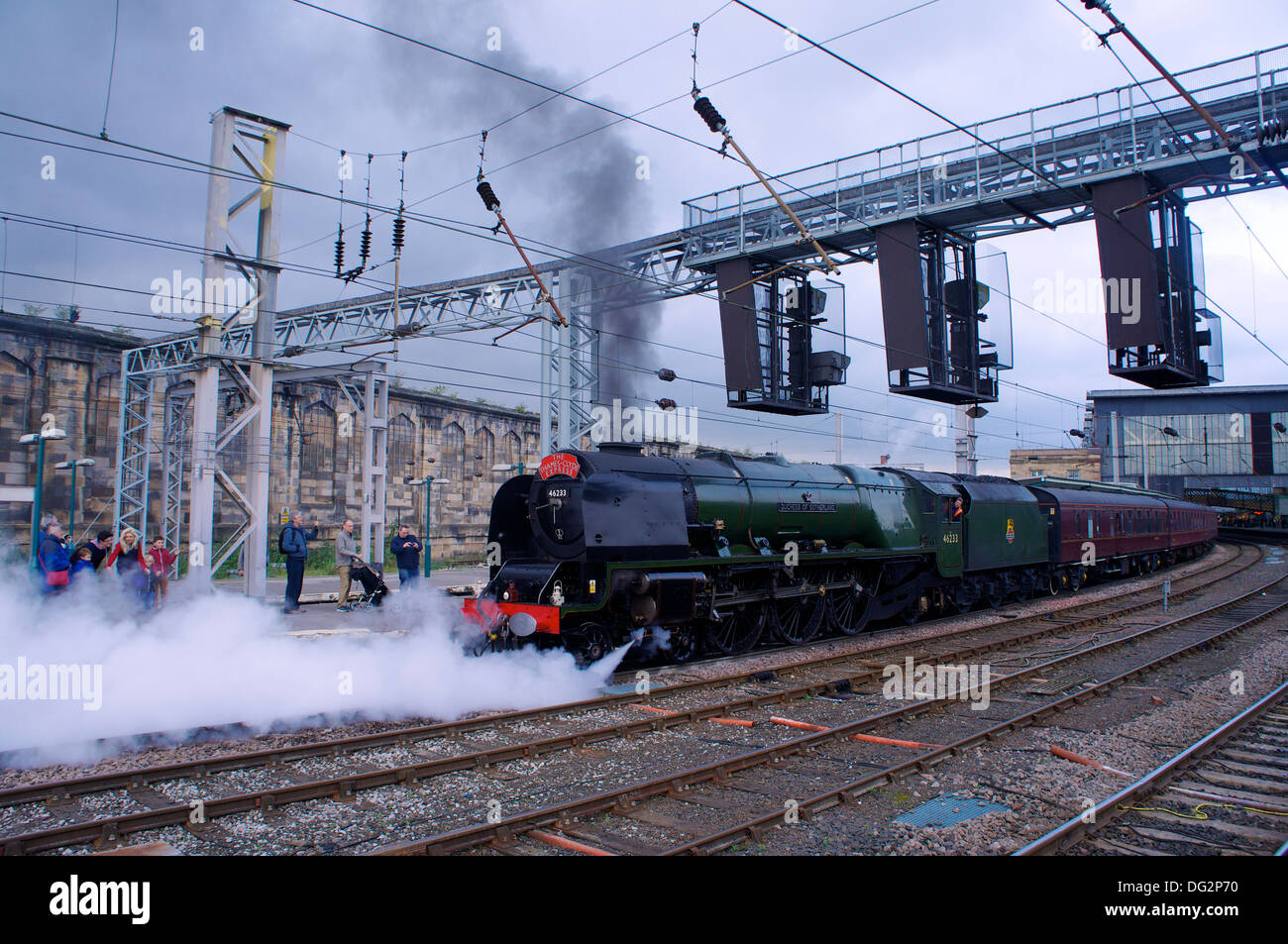 Steam 'Duchess of Sutherland' 46233 in Carlisle Railway