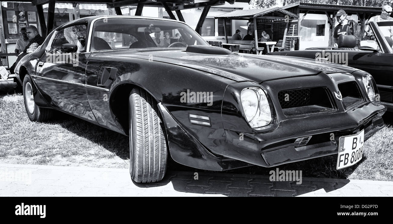 Car Pontiac Firebird Trans-Am, (Second generation), black and white Stock Photo