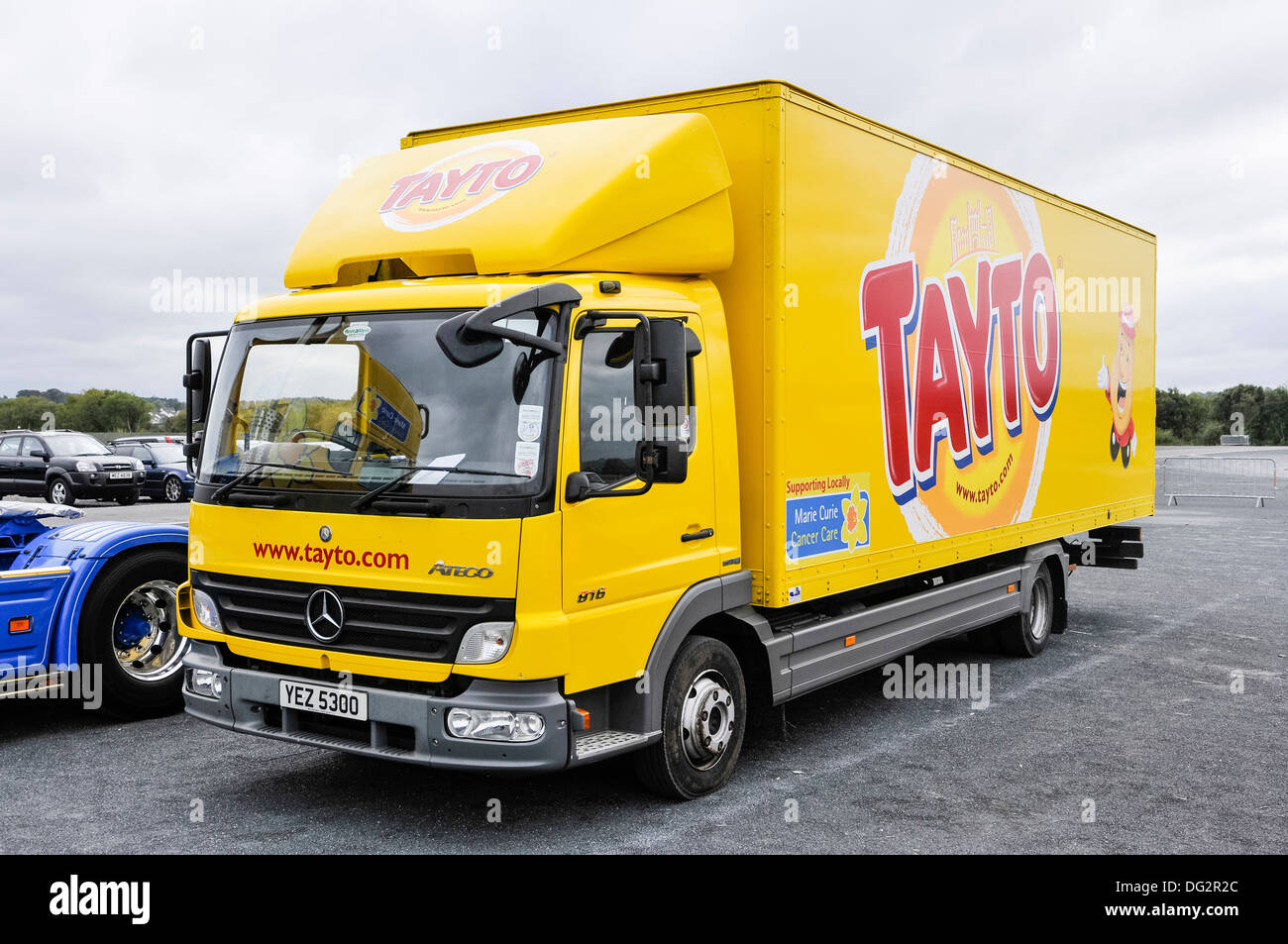 A Mercedes Benz Atego 816 7.5t lorry owned by Tayto (one of the most popular brands of potato crisps and snacks in Ireland) Stock Photo