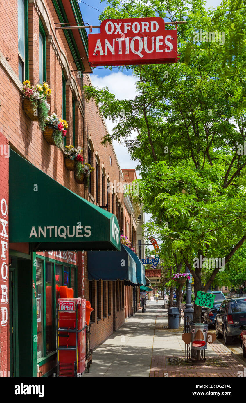 Antique shop on Montana Avenue in downtown Billings, Montana, USA