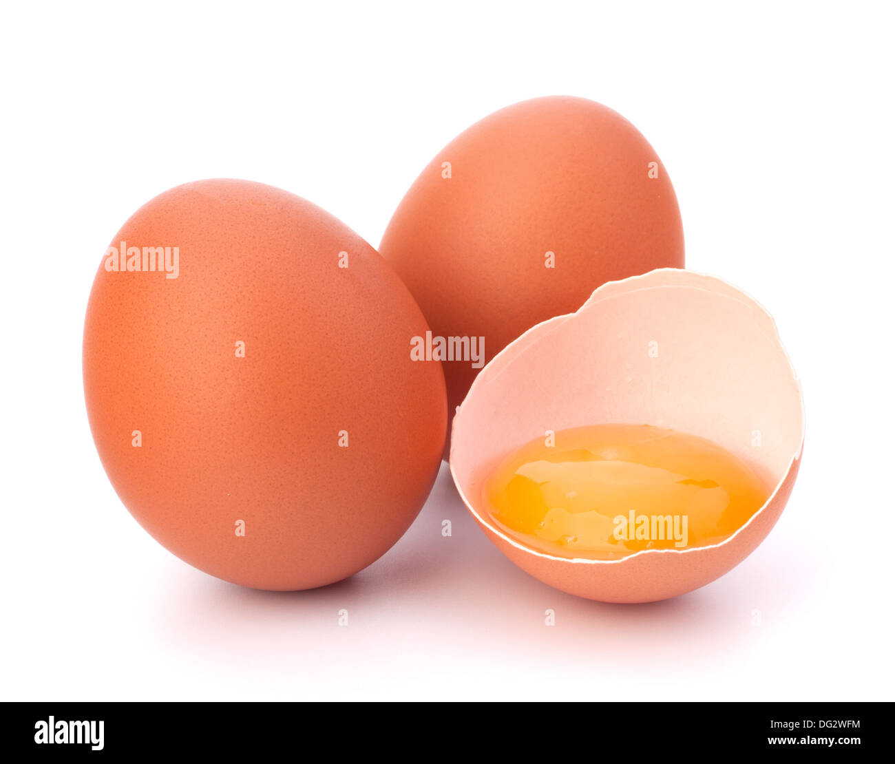 Broken egg isolated on white background Stock Photo - Alamy