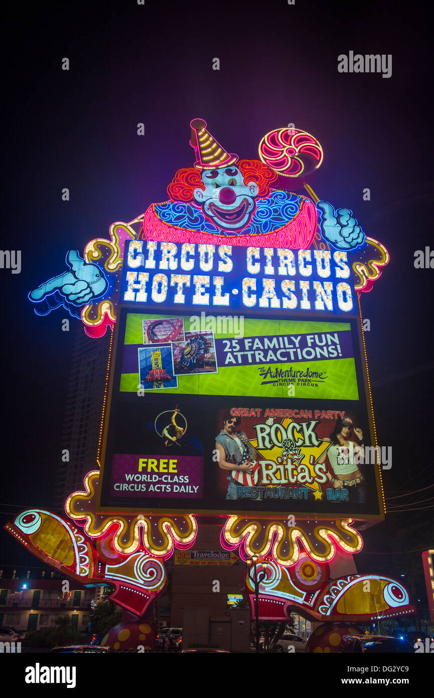 The Circus Circus hotel and casino sign in Las Vegas Stock Photo - Alamy