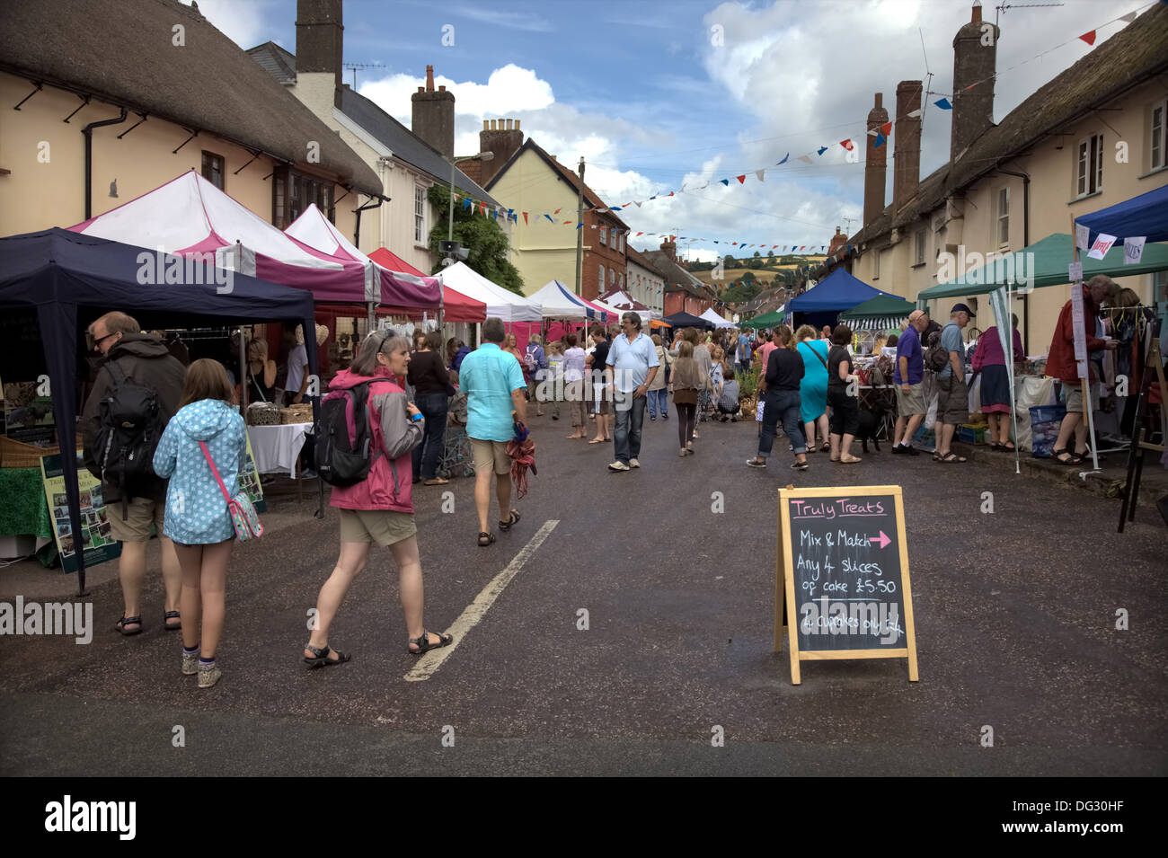 Silverton near Exeter, Devon annual street market in early August Stock Photo