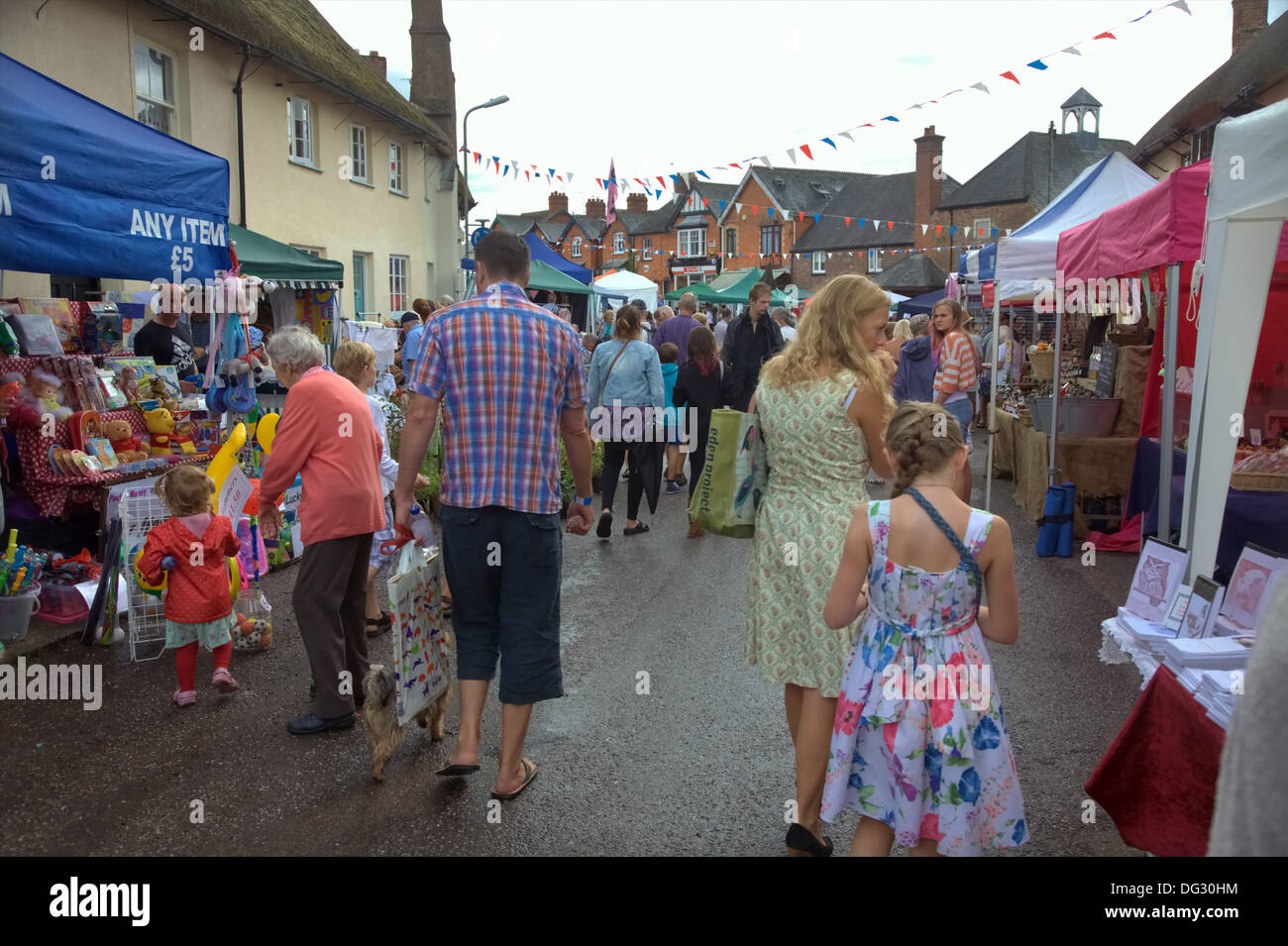 Silverton near Exeter, Devon annual street market in early August Stock Photo