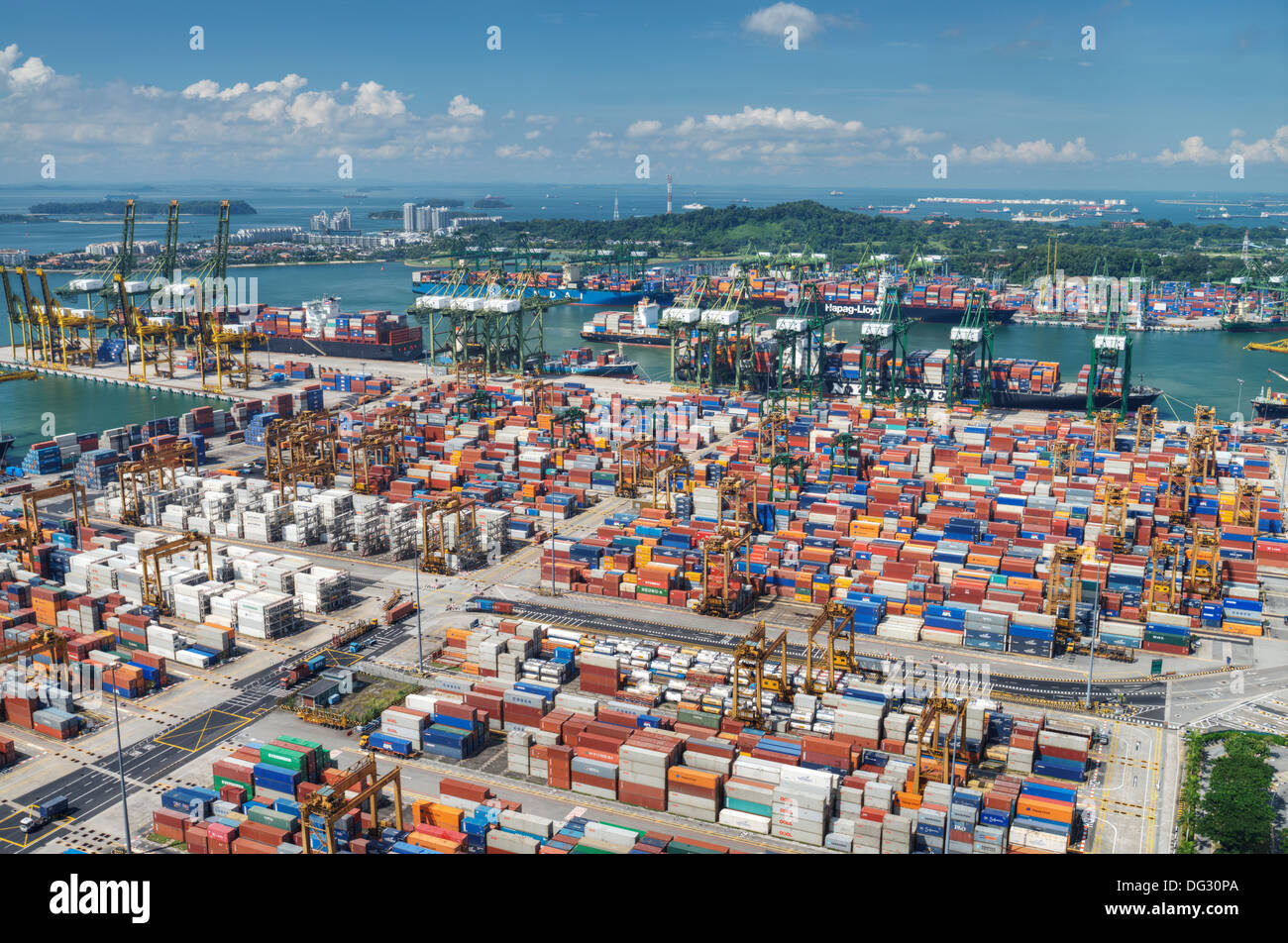 Singapore Port Aerial View Stock Photo Alamy