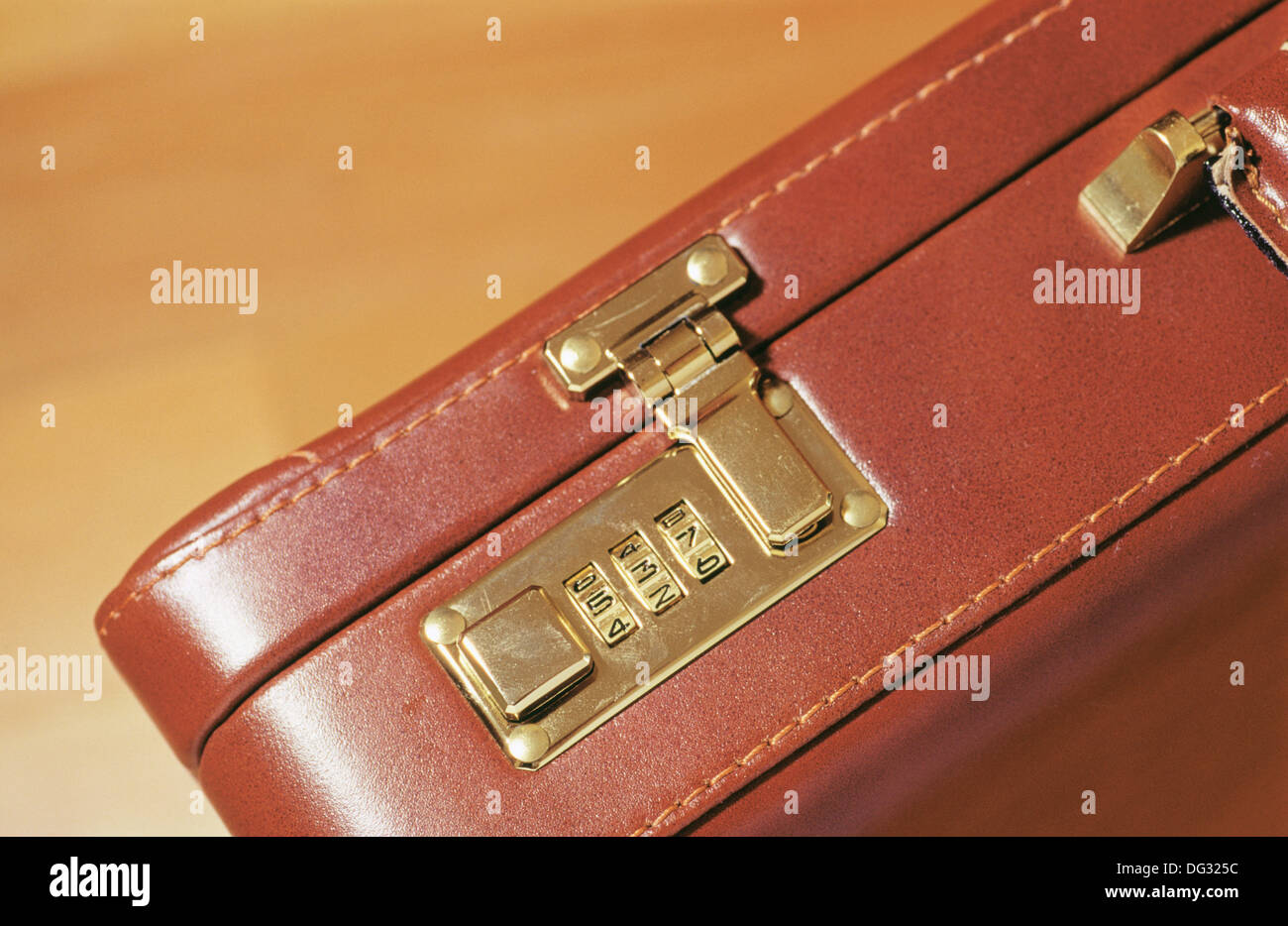 Combination lock on briefcase Stock Photo Alamy
